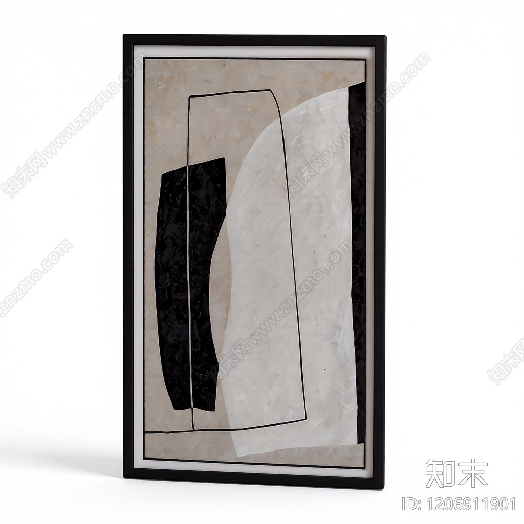 抽象画装饰挂画3D模型下载【ID:1206911901】
