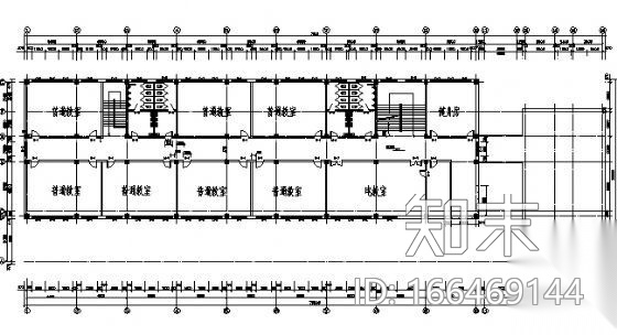 某五层中学教学楼建筑方案图（毕业设计）cad施工图下载【ID:166469144】