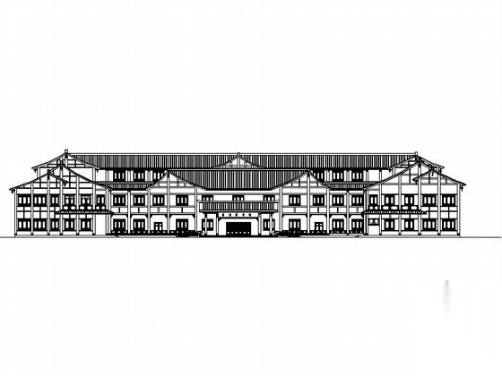 [四川]3层仿古市级图书馆建筑设计施工图（含效果图）施工图下载【ID:160724141】