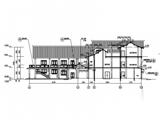 [四川]3层仿古市级图书馆建筑设计施工图（含效果图）施工图下载【ID:160724141】