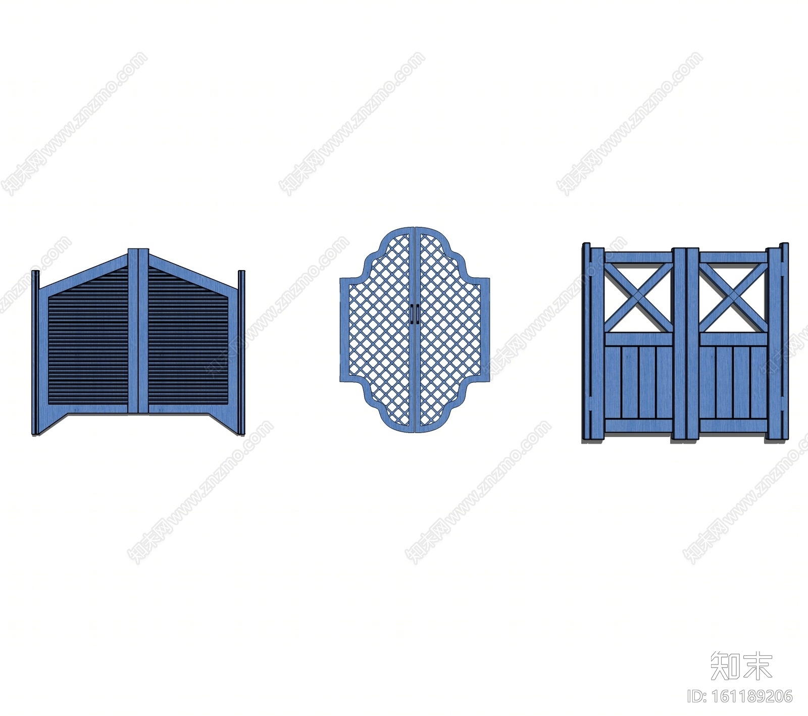 地中海风格牛仔门现代门SU模型下载【ID:161189206】