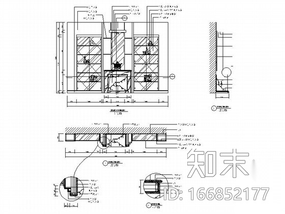 欧式餐厅背景墙2立面详图施工图下载【ID:166852177】