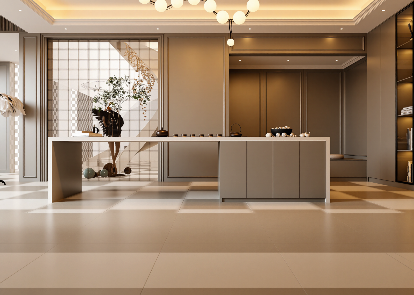 简欧茶室3D模型下载【ID:1214346634】