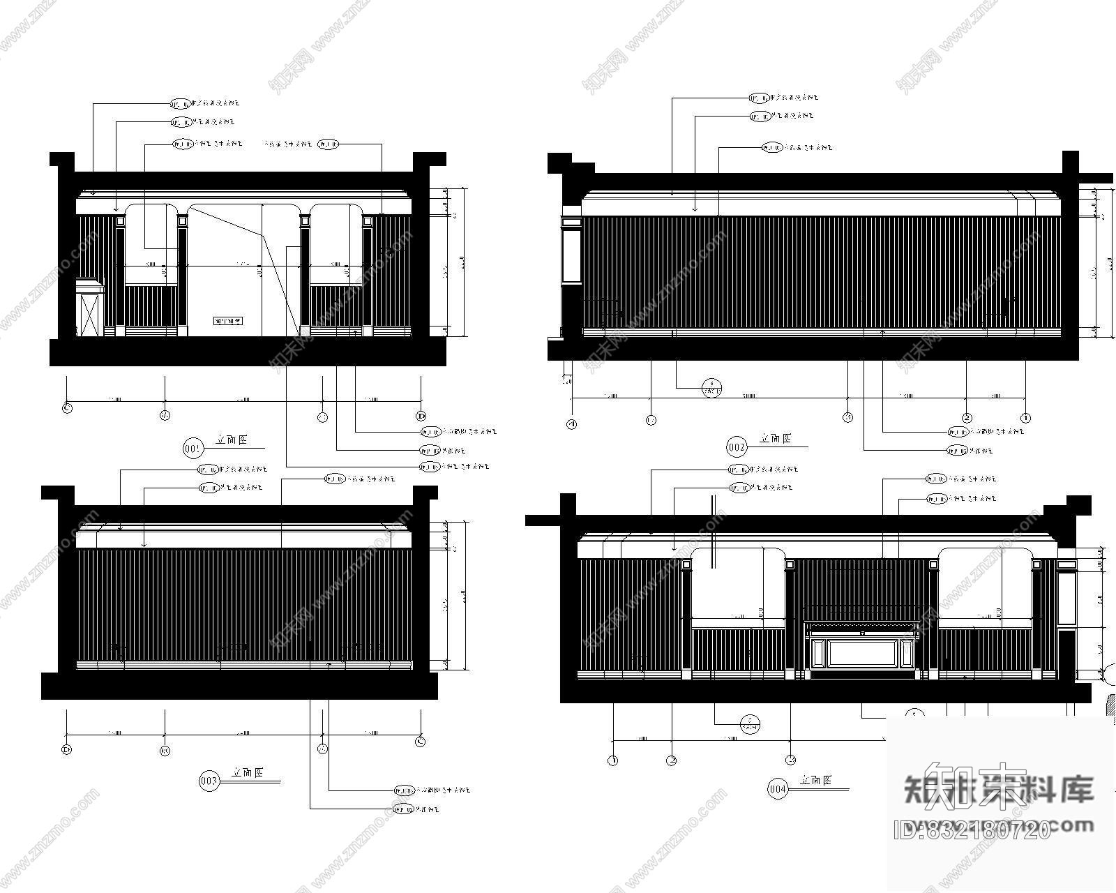 图块/节点桌球房娱乐室立面图cad施工图下载【ID:832180720】