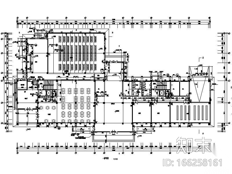 教学楼平面图cad施工图下载【ID:166258161】