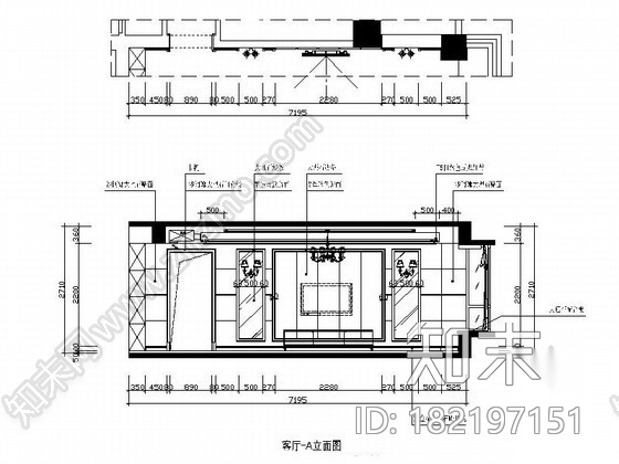 [温州]幽雅四居室装修图cad施工图下载【ID:182197151】