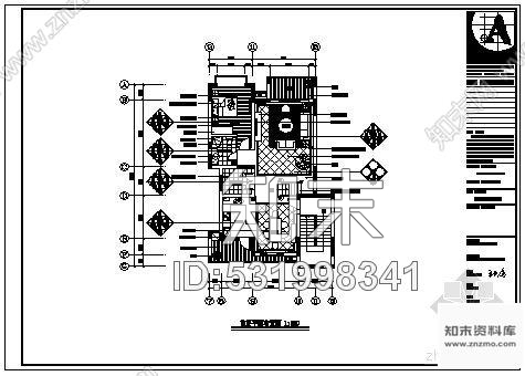 施工图海南某别墅复式楼室内设计cad施工图下载【ID:531998341】