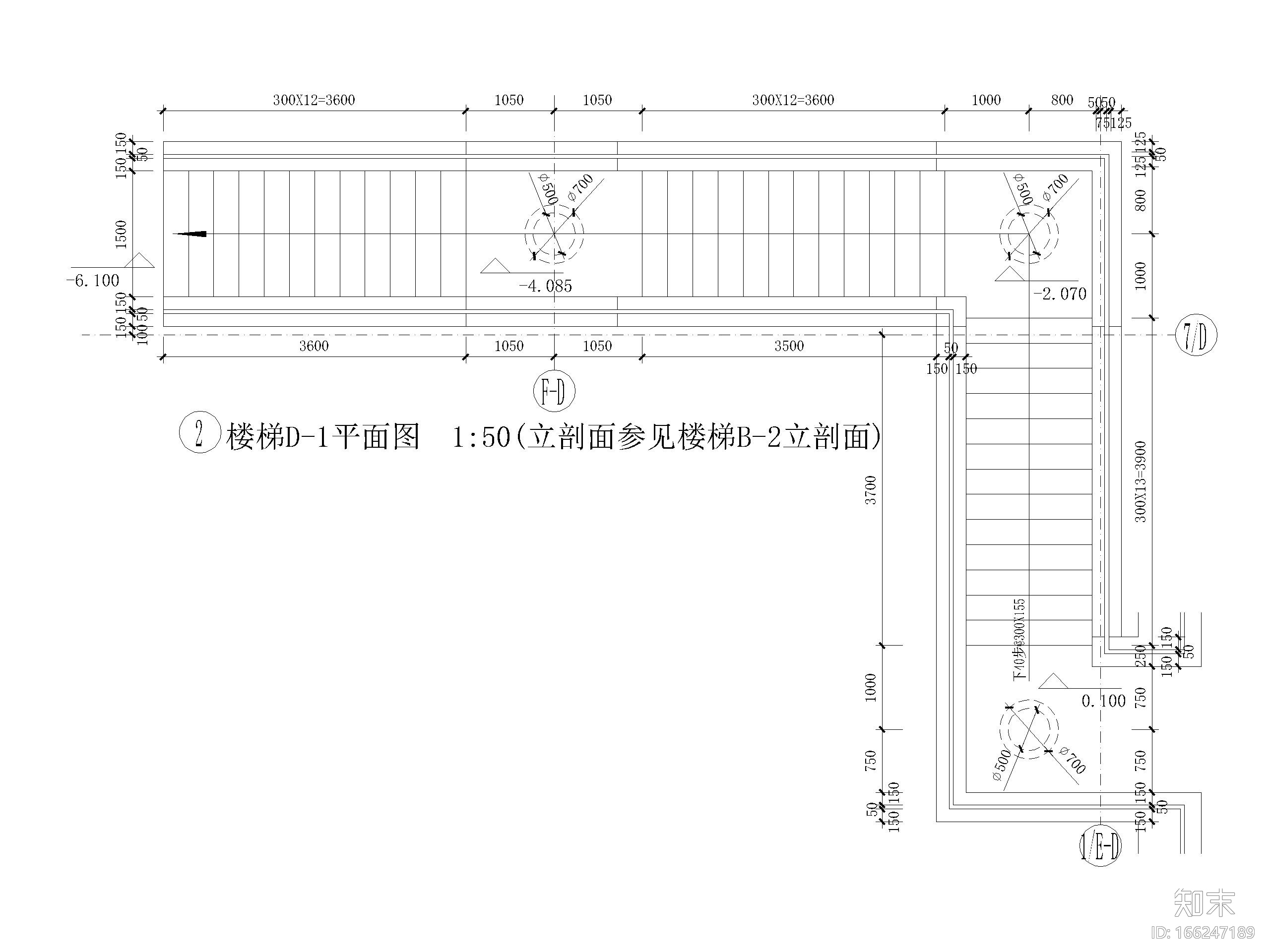 室外庭院楼梯详图设计（CAD）施工图下载【ID:166247189】