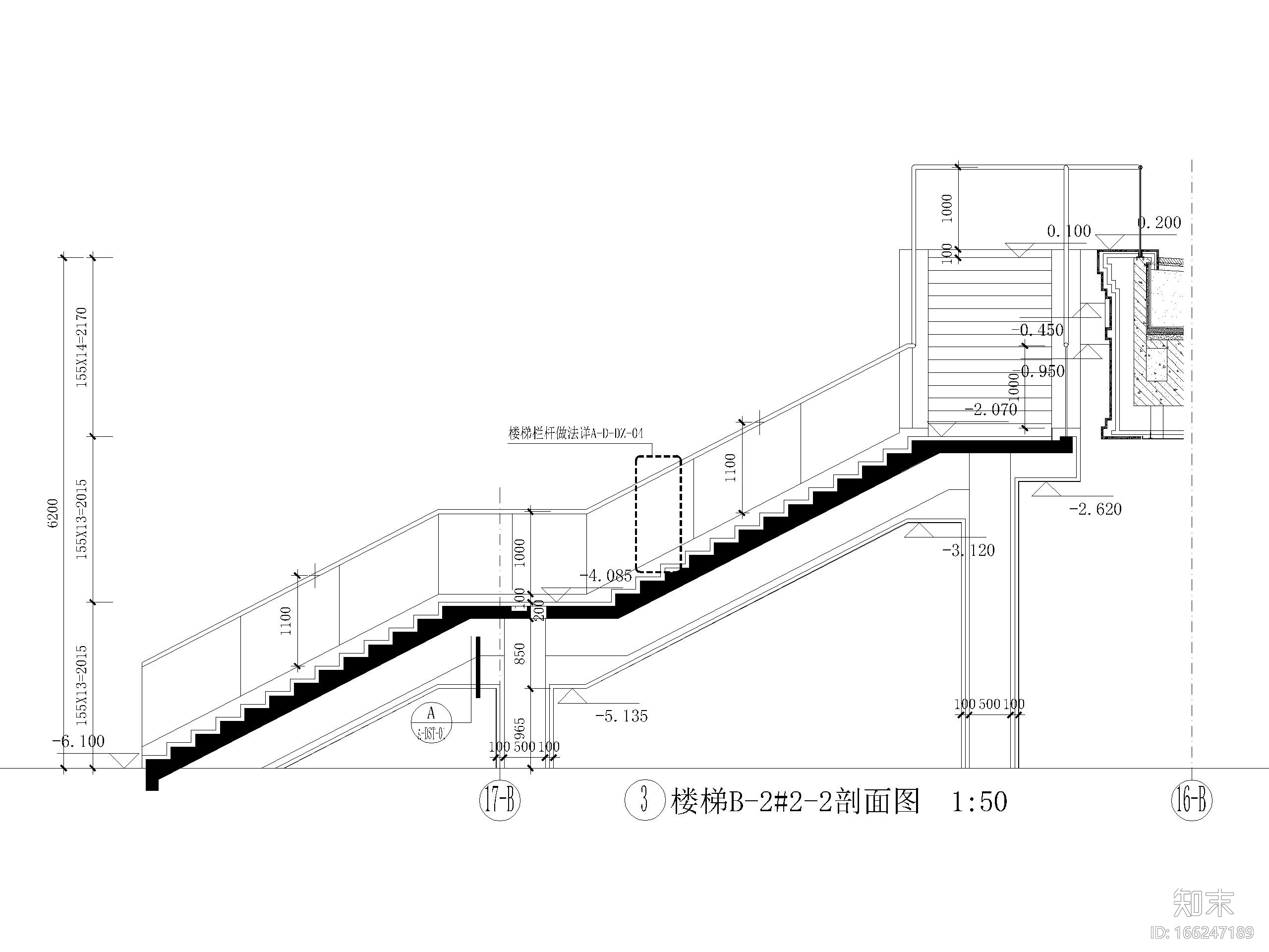 室外庭院楼梯详图设计（CAD）施工图下载【ID:166247189】