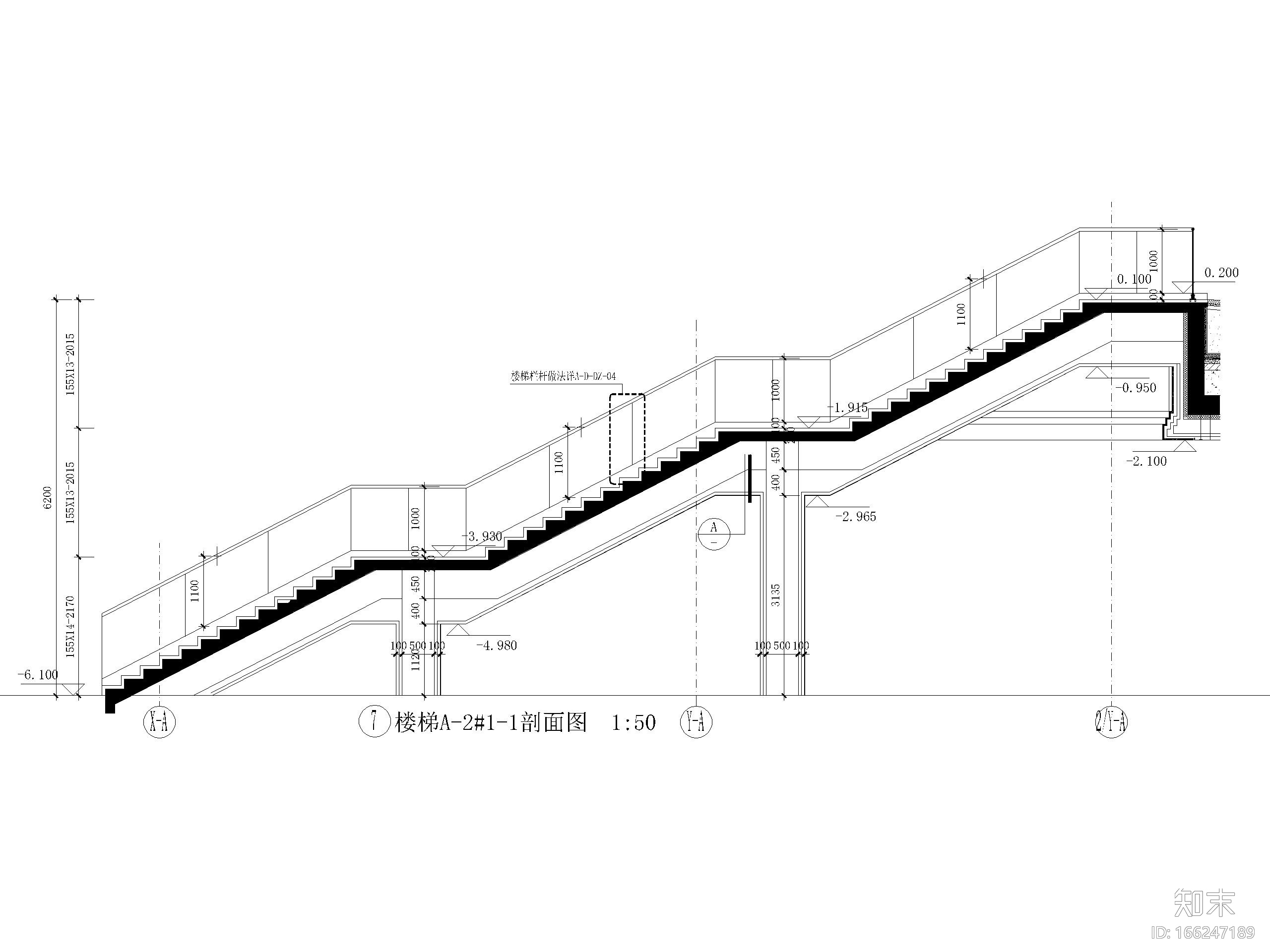 室外庭院楼梯详图设计（CAD）施工图下载【ID:166247189】