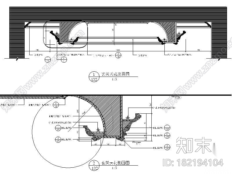 [北京]豪华欧式四居室样板房施工图cad施工图下载【ID:182194104】