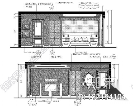 [北京]豪华欧式四居室样板房施工图cad施工图下载【ID:182194104】