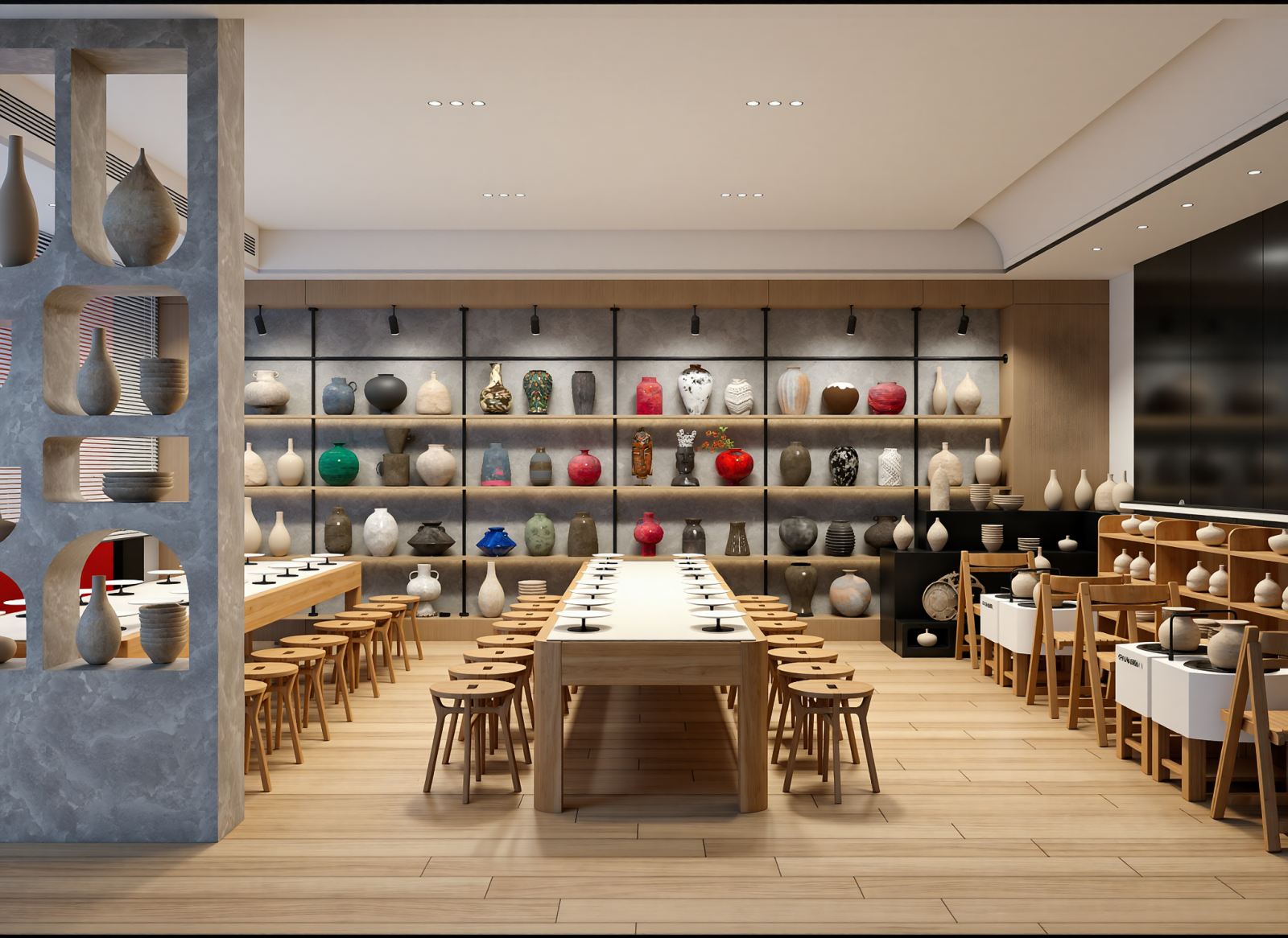 现代陶瓷展厅3D模型下载【ID:1214855010】