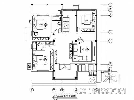 新农村三层别墅室内设计装修图施工图下载【ID:161890101】