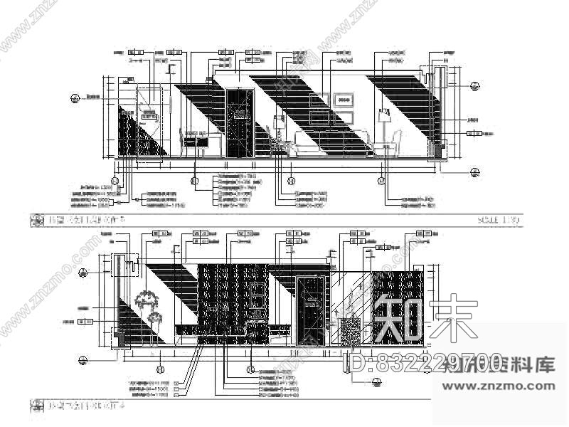 图块/节点客厅立面图cad施工图下载【ID:832229700】