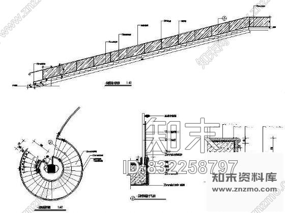 图块/节点酒店旋转楼梯详图cad施工图下载【ID:832258797】