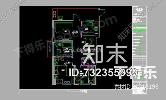 高迪--成都远大五期样板间A户型cad施工图下载【ID:732355999】