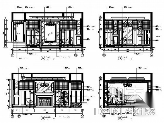 英伦风格双拼别墅样板房施工图（含效果）cad施工图下载【ID:161740159】