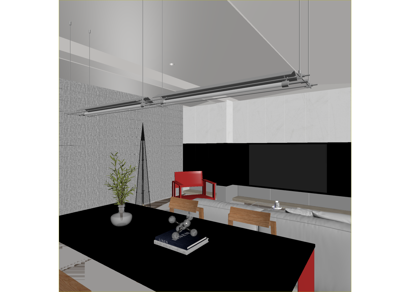 现代客餐厅3D模型下载【ID:1215147509】