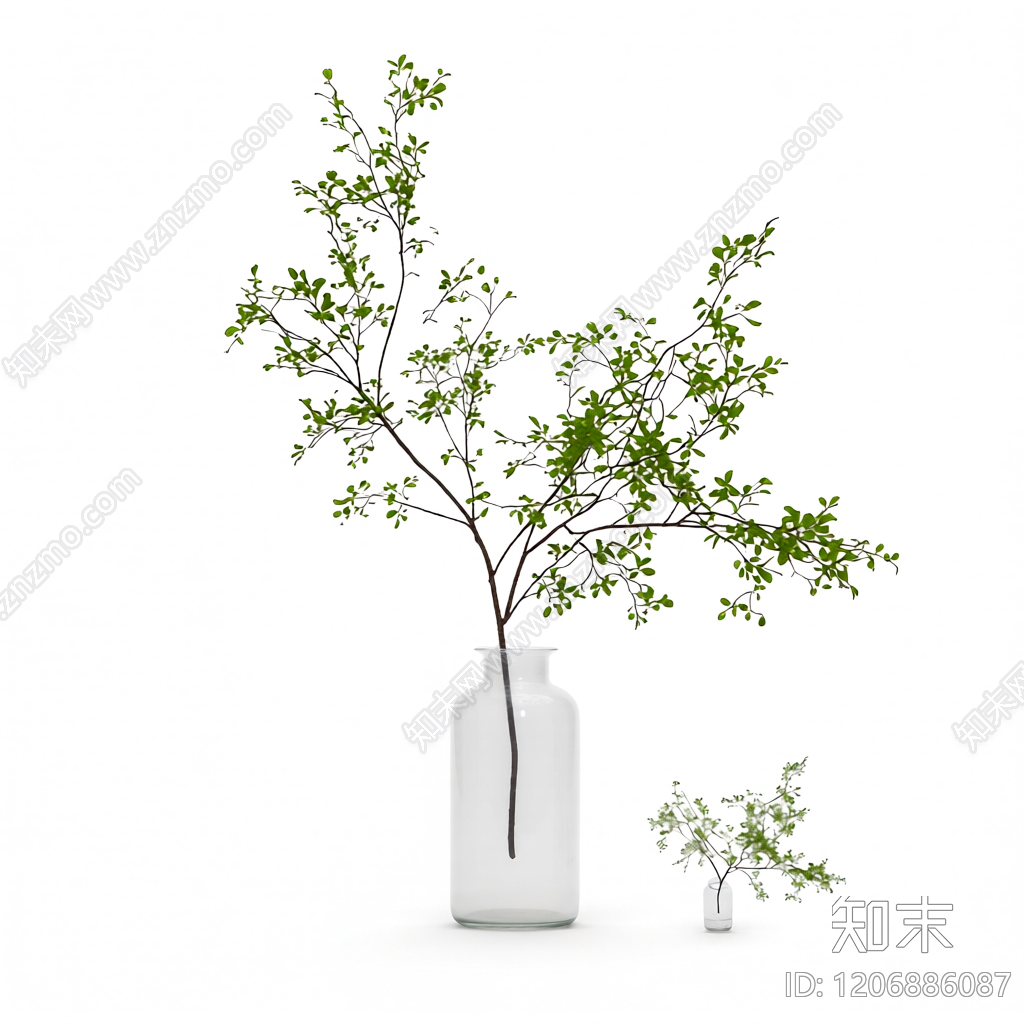 枝叶插花装饰3D模型下载【ID:1206886087】