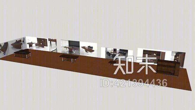 办公桌、会议桌、橱柜和咖啡桌SU模型下载【ID:421394436】