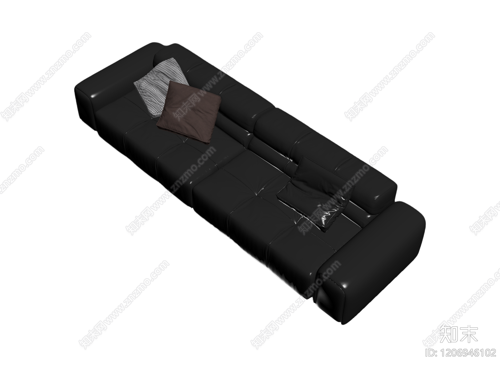 黑色模块化沙发3D模型下载【ID:1206946102】