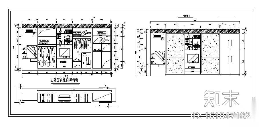 78款衣柜设计CAD详图施工图下载【ID:161847182】