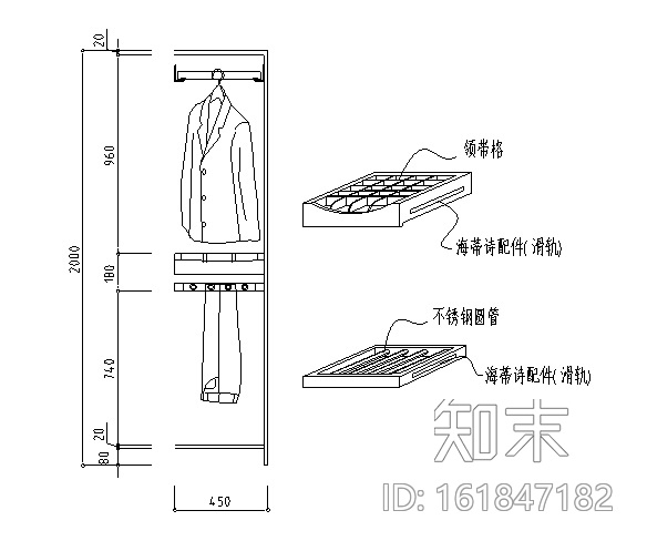 78款衣柜设计CAD详图施工图下载【ID:161847182】