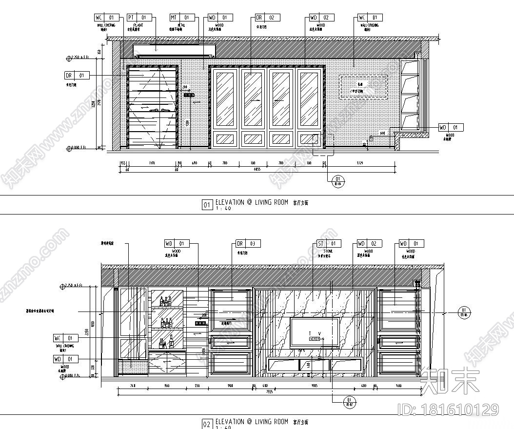 [古臣设计]-250平大面积平层施工图+效果图cad施工图下载【ID:181610129】