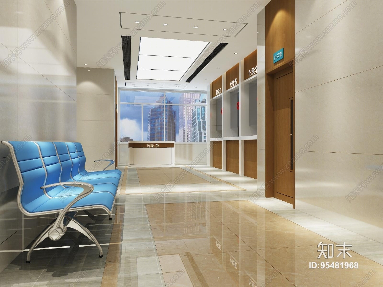 新中式医院大厅会议室3D模型下载【ID:95481968】