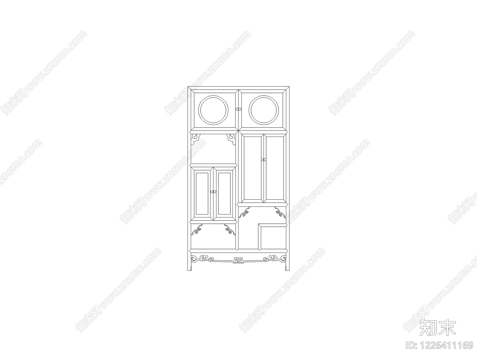 柜子平立面cad施工图下载【ID:1226411169】