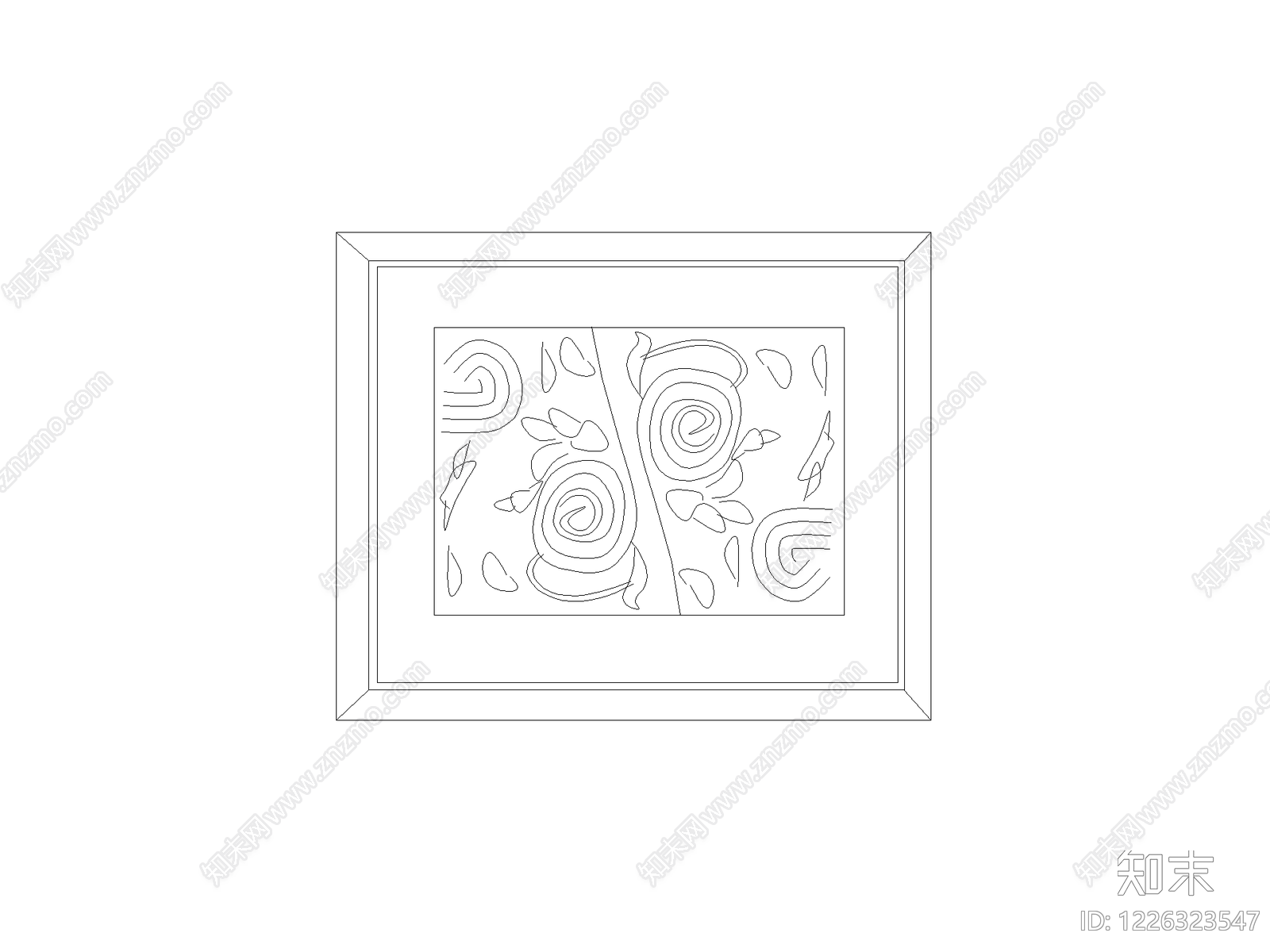挂画cad施工图下载【ID:1226323547】