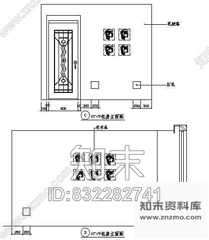 图块/节点KTV包房立面图1cad施工图下载【ID:832282741】