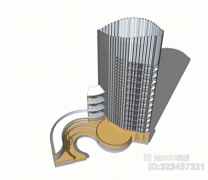 现代高层办公楼SU模型下载【ID:323437321】