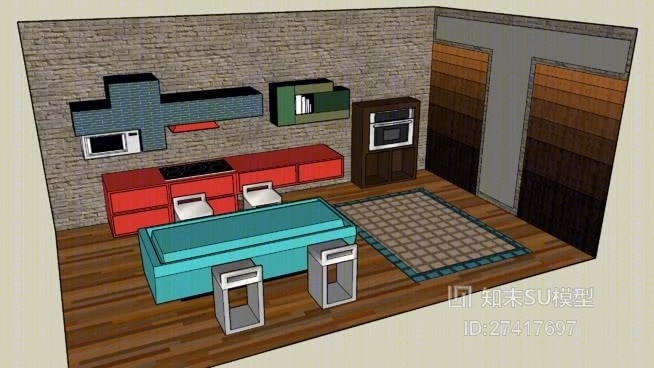家居餐厅SU模型下载【ID:517954327】