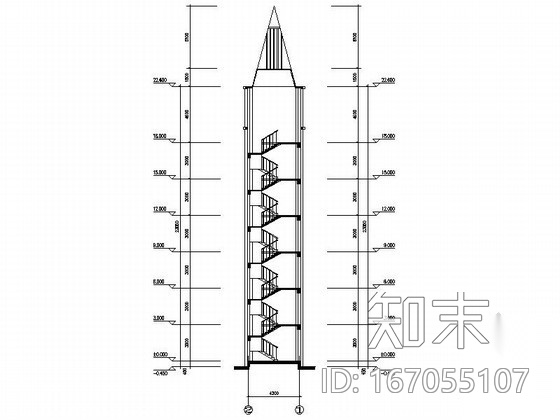 [重庆]某星光学校七层钟楼建筑初步图cad施工图下载【ID:167055107】