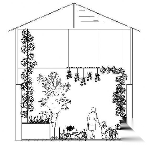 屋顶花园绿化布置图纸cad施工图下载【ID:161019174】