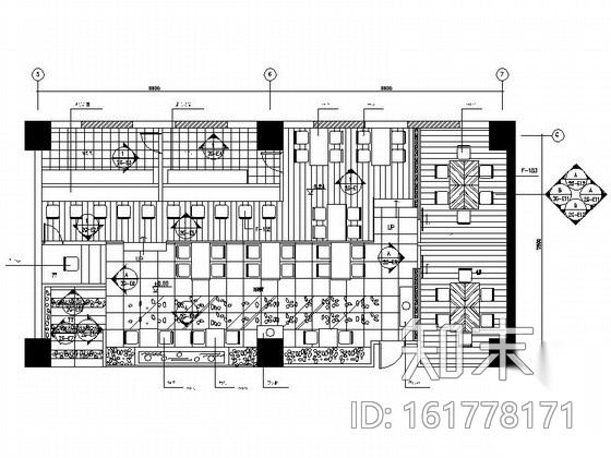 [四川]豪华五星级酒店日式餐厅室内装修施工图cad施工图下载【ID:161778171】