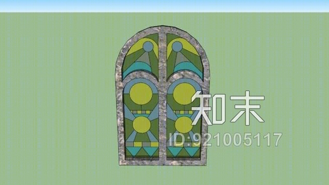 彩色玻璃教堂窗-大SU模型下载【ID:921005117】