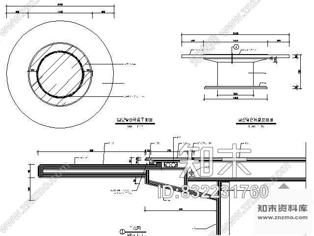 图块/节点圆型餐台转盆详图cad施工图下载【ID:832231760】