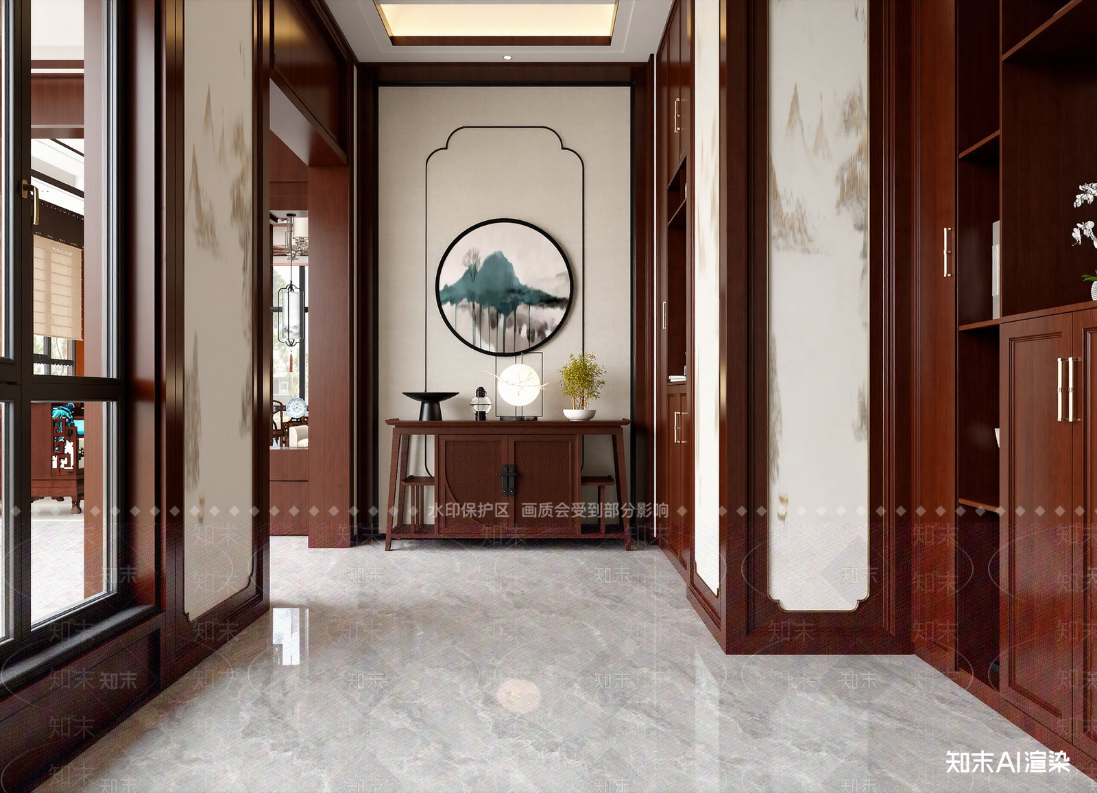 新中式玄关3D模型下载【ID:1214603874】