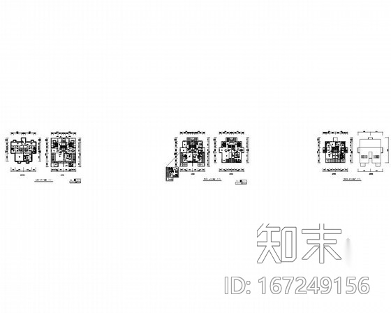 [北京]某五层叠拼别墅户型平面图（192、166平方米）施工图下载【ID:167249156】