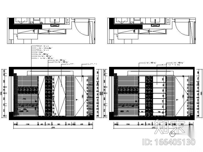 [杭州]现代简约精致四居室装修设计施工图（含实景图）cad施工图下载【ID:166405130】