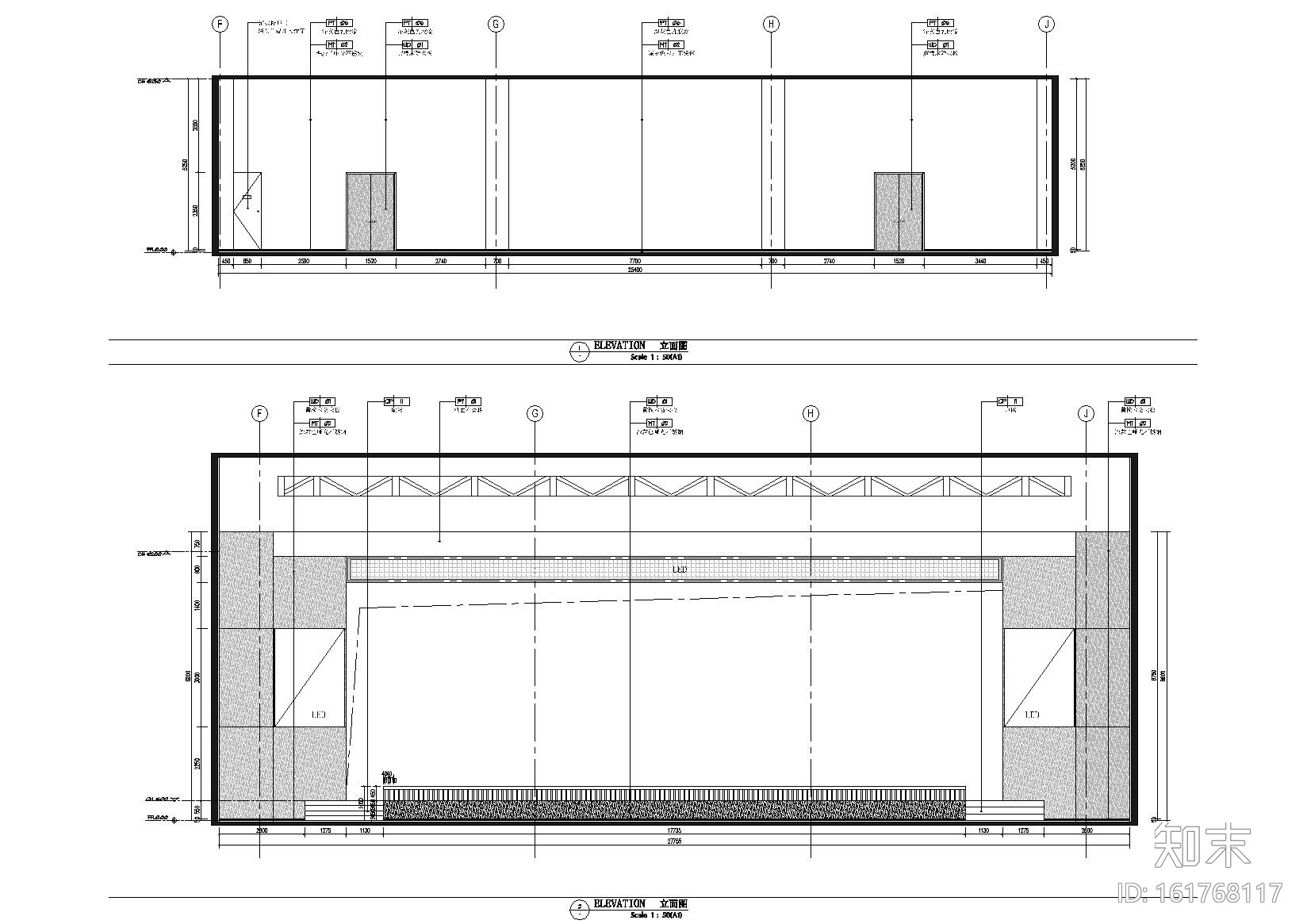 [贵州]中央商务中心办公楼项目装饰施工图cad施工图下载【ID:161768117】