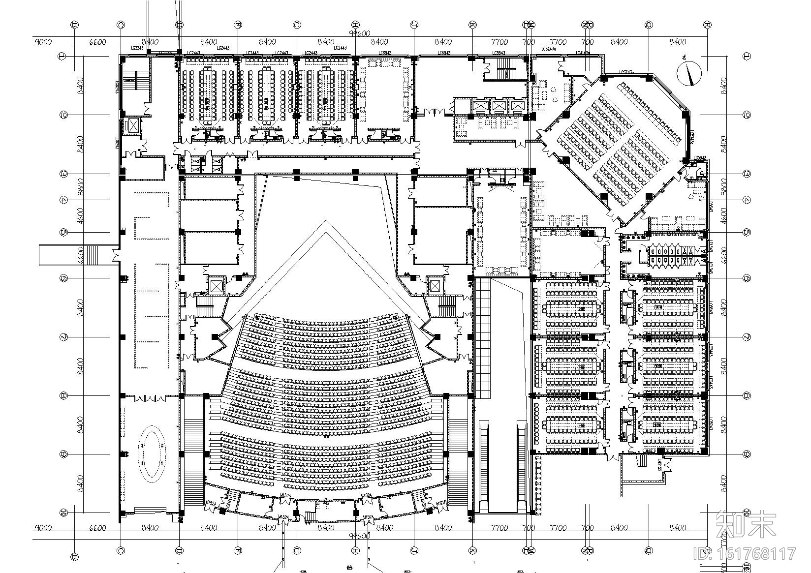 [贵州]中央商务中心办公楼项目装饰施工图cad施工图下载【ID:161768117】