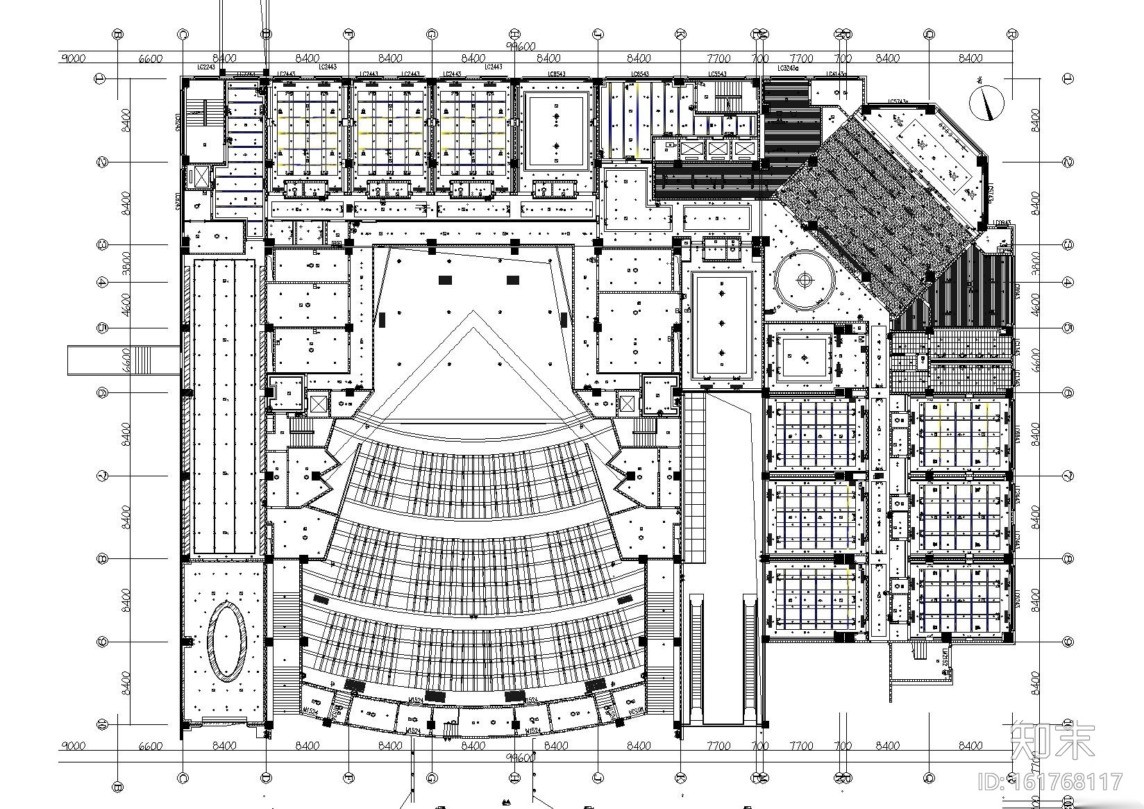 [贵州]中央商务中心办公楼项目装饰施工图cad施工图下载【ID:161768117】