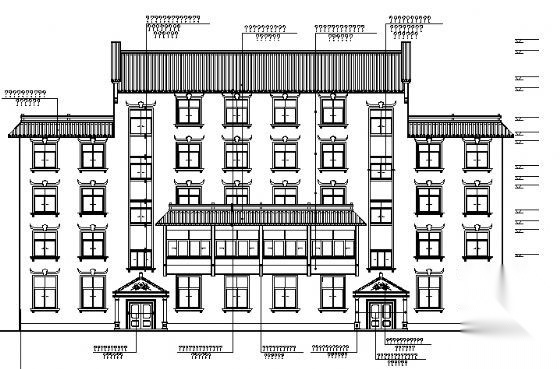 某五层酒店设计建筑施工图cad施工图下载【ID:167045145】