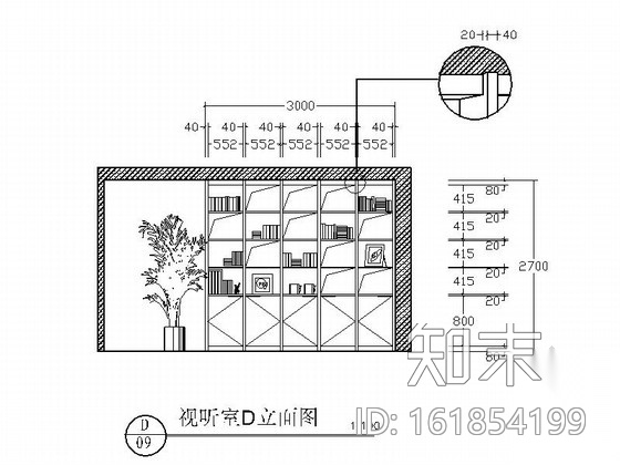 时尚混搭风两居室装修施工图（含效果图）cad施工图下载【ID:161854199】