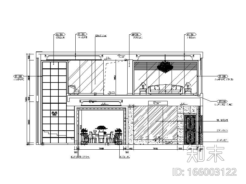 [深圳]某高端空中别墅设计CAD施工图(含效果图)cad施工图下载【ID:166003122】