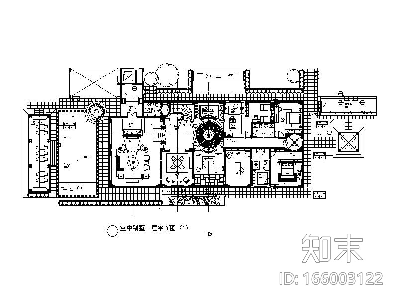 [深圳]某高端空中别墅设计CAD施工图(含效果图)cad施工图下载【ID:166003122】